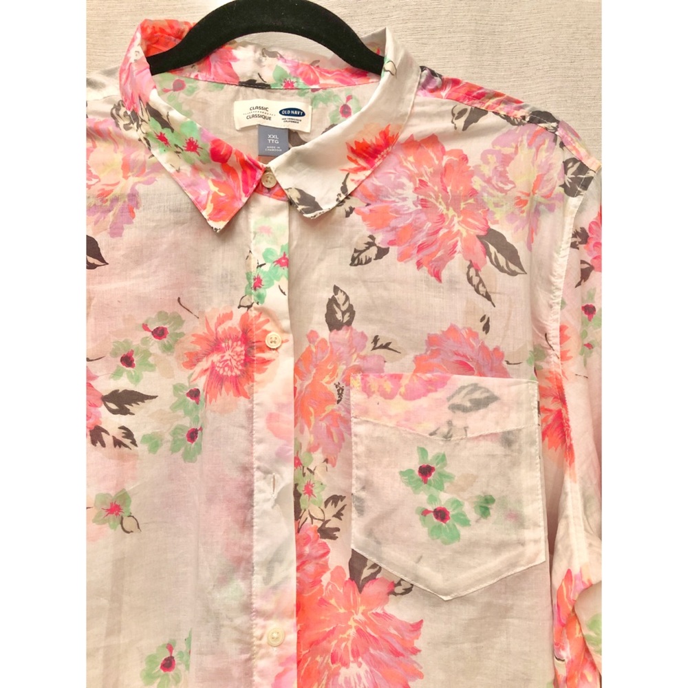 Old Navy | Classic Button Down in Neon Floral